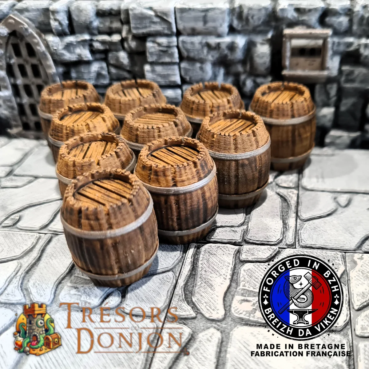Lot de 10 Barils de Taverne