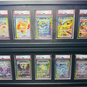 Cadre d’exposition des neuf Évolutions d’Évoli Pokémon, gradées PSA 10 séquentielle