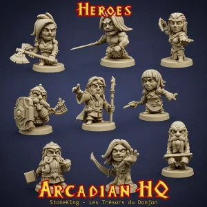 Arcadian HQ Heroes – Set de 9 figurines