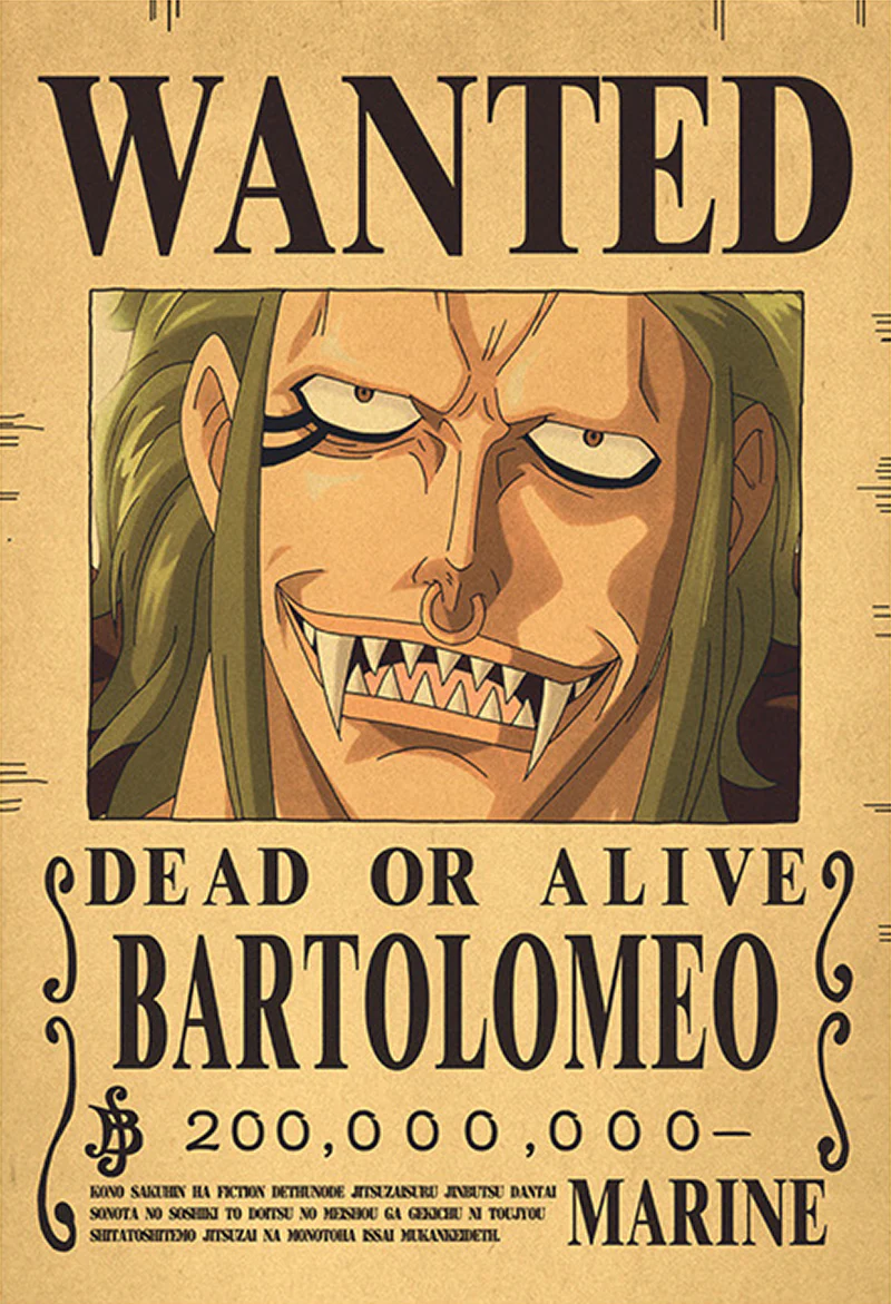 Affiche One Piece Wanted - Bartolomeo – Image 2
